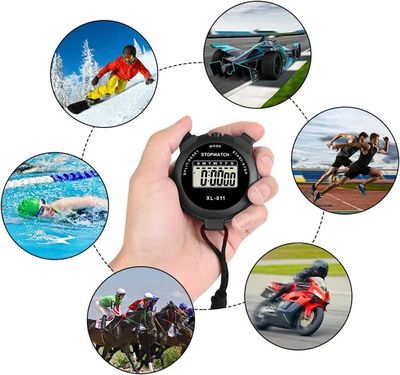 Lot De 3 Chronomètres Numériques Sportifs – Précis Au 1/100s, Avec Cordon, Piles Incluses, Pour Entraîneurs, Arbitres Et Coureurs