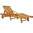 Chaise longue Tami Sun en bois d'acacia 200cm transat bain de soleil chaise de jardin extérieur balcon terrasse-0