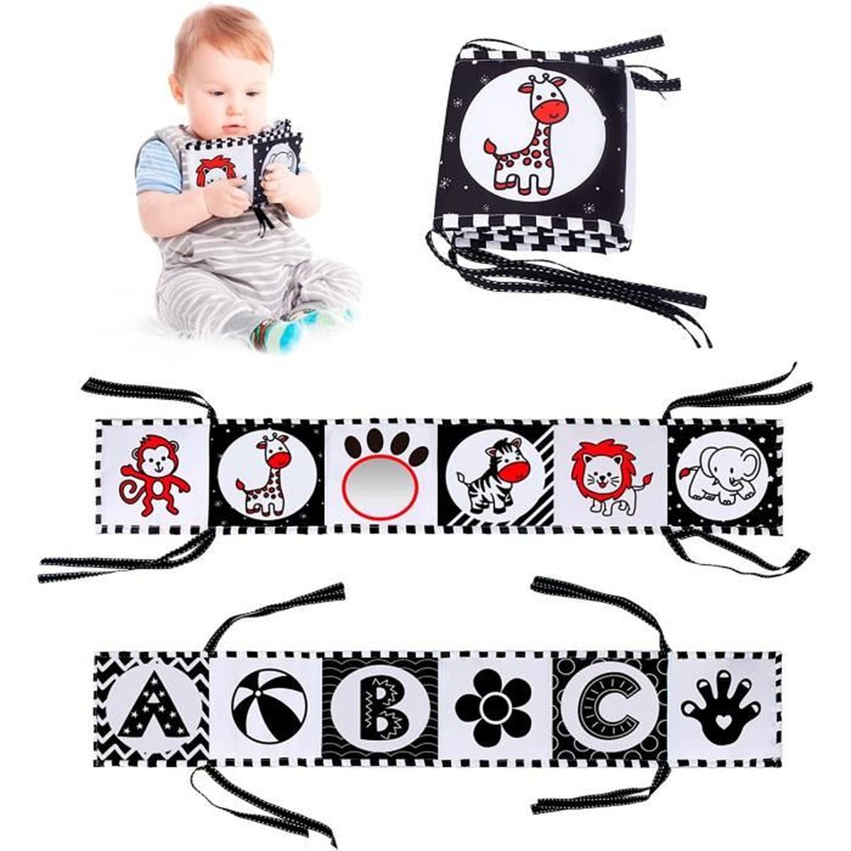 Livre Tissu Bebe Eveil 0 3 6 Mois Livre Tissu A Suspendre Livre De Naissance Livre Sensoriel Bebe Eveil 0 3 Mois Garcon Fille Animal Cdiscount Puericulture Eveil Bebe