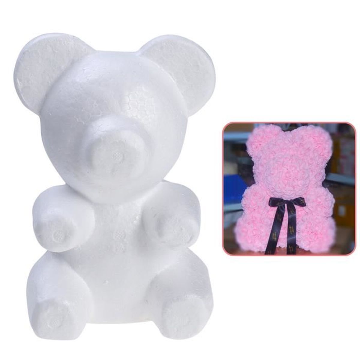 Blanc 20 cm Pour décoration de fête de mariage EXCEART Lot de 6 moules à modeler en polystyrène en forme d'ours 