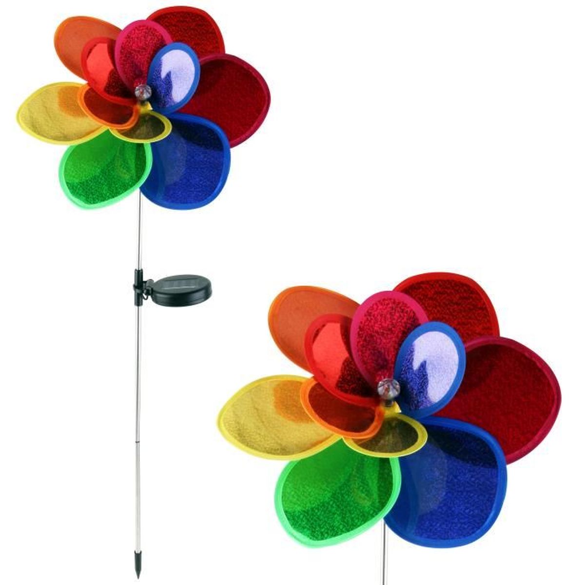 zrshygs Moulins à Vent pour Enfants Jardin 8pcs Roue Arc en Ciel Moulin À Vent Vent Spinner Whirligig Jardin Maison Pelouse Cour Décor 