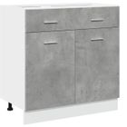 VIDAXL (Promotion octo)Meuble bas de rangement cuisine - Armoire à tiroirs "Lyon" Gris béton 80 x 46 x 81,5 cm Bois d'ingénierie 965077