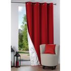 LOVELY CASA Rideau isolant occultant Nelson - Rouge - Synthétique - Œillets