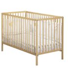 BABY PRICE Lit bébé - 120 x 60 cm - Babyprice First - Tout barreaux - En bois naturel