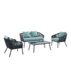 BEAU RIVAGE Salon de jardin HAVANA en aluminium et corde tressé - 4 places - vert