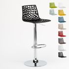 Tabouret Grand Soleil SPIDER pour bar café cuisine haut fixe, Couleur: Noir