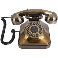 Telephone a l'ancienne, telephone en Bronze Antique Appelant de Bureau de telephone Fixe Vintage pour la Maison/hotel