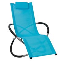 Chaise longue de jardin pliante bleue - Bc-elec - HMBL-04-BLUE - Résistante aux intempéries - 180kg