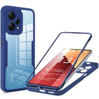 Coque Intégrale pour Xiaomi Redmi Note 13 Pro 4G (pas pour 5G) - Antichoc Tranparent Bordure Bleu Marine Rigide