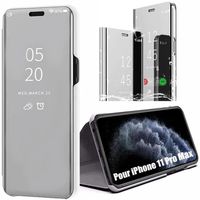 Coque pour iPhone 11 Pro Max (6.5") Protection intégrale Effet Mirroir Smart Case Argente