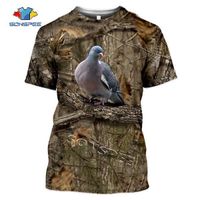 tee shirts imprimé en 3D,SONSPEE T-shirt manches courtes homme, Camo animaux de chasse, Streetwear à la mode, avec lapin, été décon
