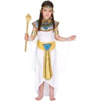 Déguisement égyptienne fille - Marque - Blanc/Doré - Robe, ceinture, colerette, manchons, bandeau