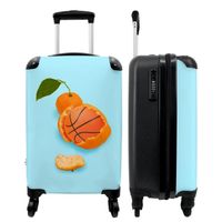 NoBoringSuitcases.com® - Valise - Chariot à Bagages à Main Trolley Bagage Cabine imprimé 55x35x25 cm - Basket-ball Orange Fruit Oran