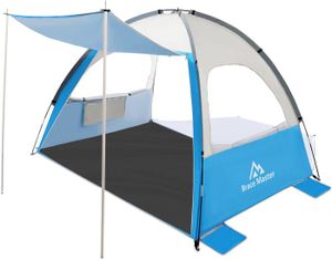 ABRI DE PLAGE Tente De Plage Avec Auvent Portable Abri De Plage Pour 2-3 Personnes Tente De Camping Protection Uv 50 Avec Sac De