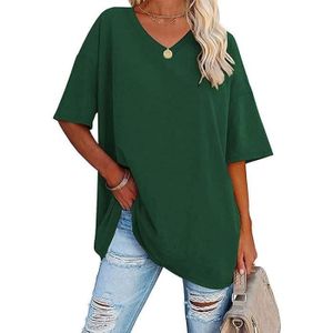 T-shirt Femme Oversize Col V Manches Courtes Tie-dye - Tunique Légère Pour été, Randonnée, Style Décontracté