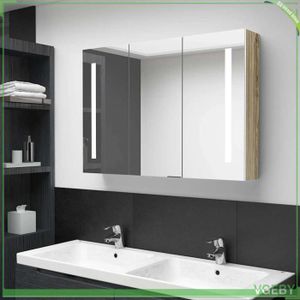 Armoire de Toilette Salle de Bain Placard Meuble Mural 1 Porte Acier 3 Tablettes, HLP 56x40,5x12,5 cm, Blanc, Relaxdays | Leroy Merlin