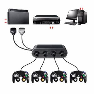 ACCESSOIRE - PIECE DETACHEE DE MANETTE Boîtier adaptateur de contrôleur USB Gamecube, 4 ports, accessoires de jeux pour Nintendo Switch, convertiss