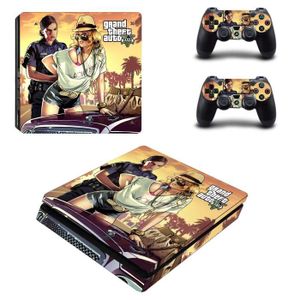 STICKER - SKIN CONSOLE Armée verte - Grand Theft Auto V GTA 5 PS4 Slim Skin Sticker Cover pour Console et Manettes PS4 Slim Skins De