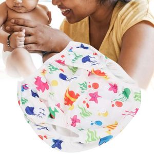 INSERT - LANGE TISSU PAR Couche de natation pour bébé Dessin animé motif floral lavable imperméable bébé couche-culotte XL (D27)