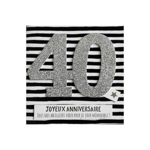 Carte Anniversaire 40 Ans – Idee cadeau homme 40 ans - anniversaire femme -  Enveloppe incluse -[S51] - Cdiscount Beaux-Arts et Loisirs créatifs