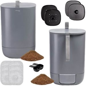 2 Pcs Composteur de Cuisine - Bac à Compost pour comptoir de Cuisine,Poubelle  à Compost intérieure en métal galvanisé de A434 - Cdiscount Jardin