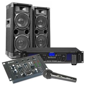 PACK SONO Kit sono DJ MAX26 avec enceintes, amplificateur et