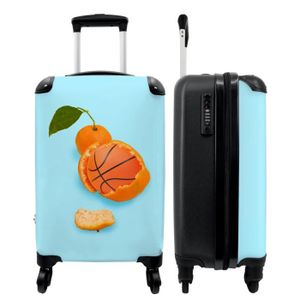 VALISE - BAGAGE NoBoringSuitcases.com® - Valise - Chariot à Bagages à Main Trolley Bagage Cabine imprimé 55x35x25 cm - Basket-ball Orange Fruit Oran