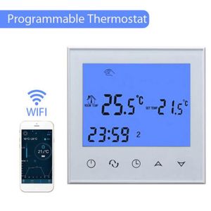 Blanc Neufday Contr/ôleur de temp/érature Intelligent avec Thermostat LCD programmable Digital pour Usage Domestique