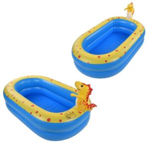 PATAUGEOIRE JNG Pratique double couche dinosaure piscine gonflable jouets d'eau pour enfants piscine en PVC 107*103*80cm HB010