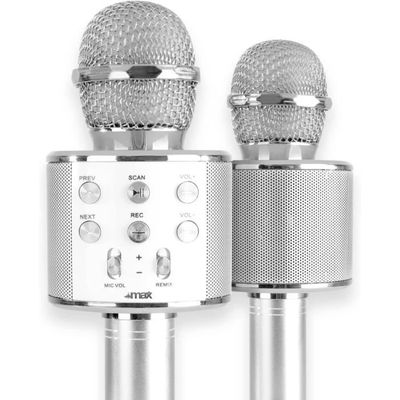 Microphone 5 en 1 sans Fil Karaoké pour Enfant, Fille Ou Garçon. Micro Bluetooth Connecté avec Haut Parleur 360° Jouet Idée Cadeau - Jeux - Jouets