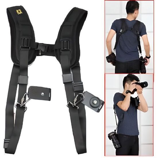Harnais/sangle Tourbon Pour Jumelles Ou Caméra - Taille Mid-size - Noir - Neuf - Réglable