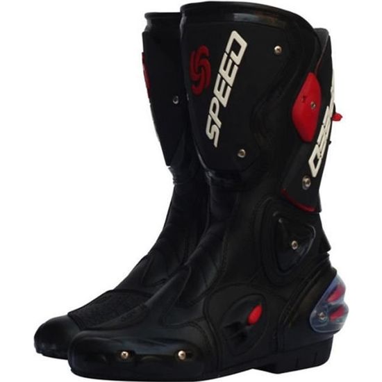 Bottes Courtes Moto En Cuir Imperméable - Semelle Antidérapante, Laçage Et Velcro - Toutes Tailles - 7