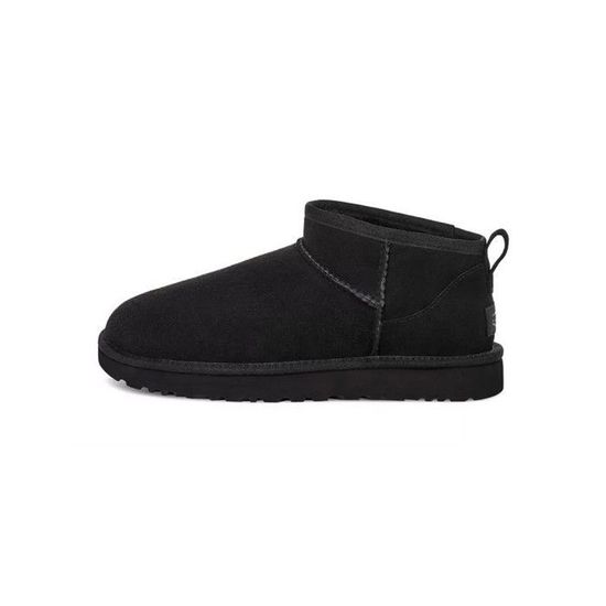 Bottes UGG Classic Ultra Mini II Noir pour Femme - Tige Basse en Cuir avec Doublure UGGplush™