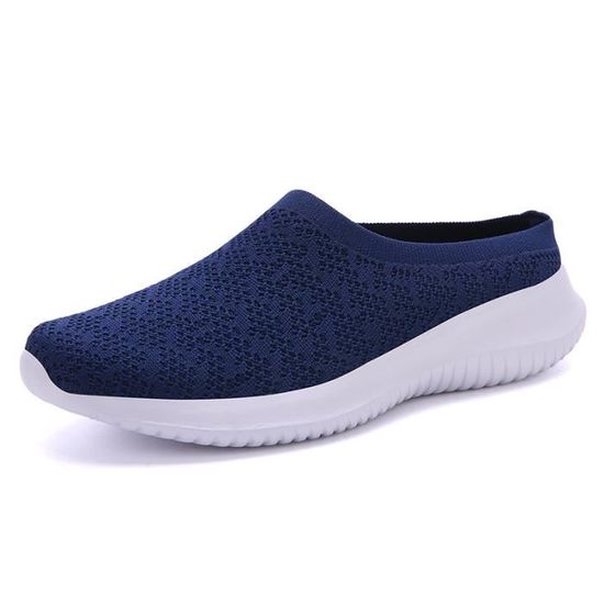 Sandales Mules Femmes En Maille Respirante - Pantoufles été Décontractées, Semelle Robuste, Noir, Style Rome, Légères Et Confortables