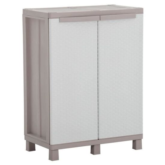 Armoire à Pharmacie HMF 10732-07 - Meuble De Rangement Médicaments Sécurisé Avec Serrure Gris Clair 32x23x9,5 Cm