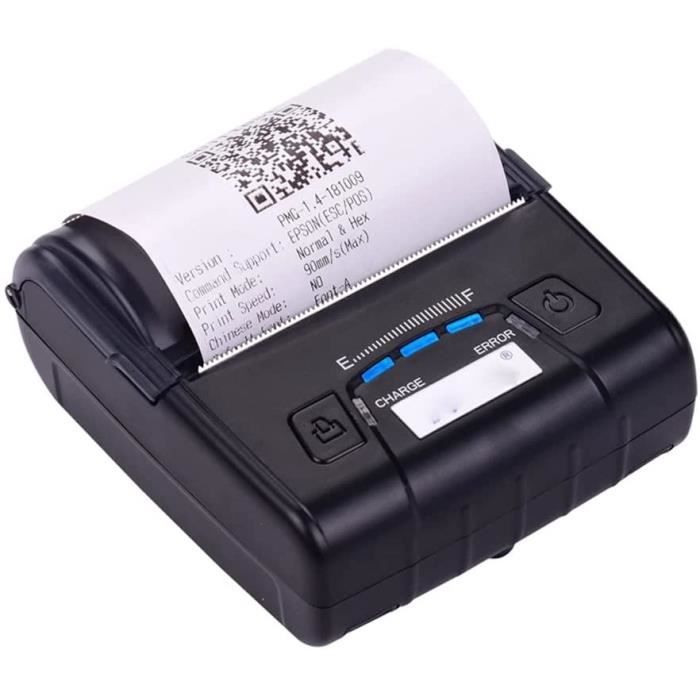 Mini imprimante Portable 80mm Réception Imprimante thermique