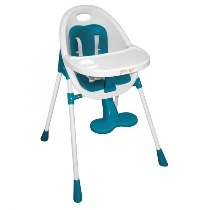 Chaise haute NURSE Dinner Turquoise Légère et démontable A partir
