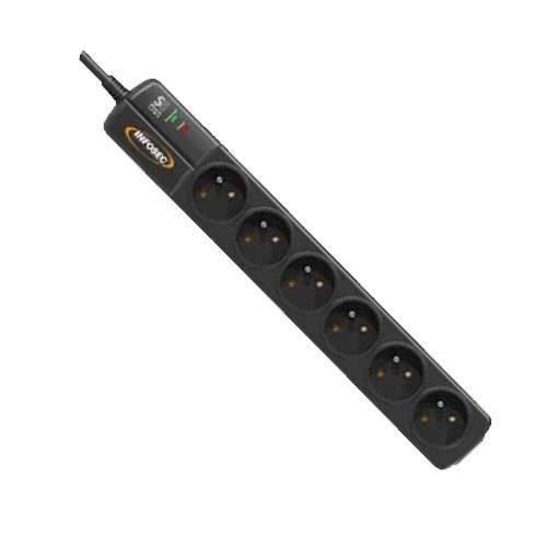 INFOSEC S6 Black Line II Parasurtenseur 6 Prises FR – 61296