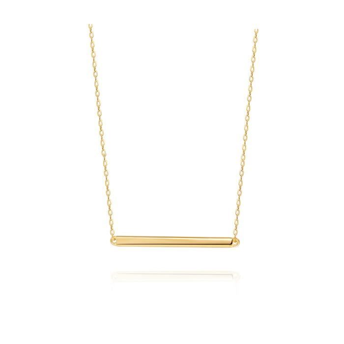 Pendentif Vendu Seul UWVNQ Women's Bar Necklace Sterling Silver Minimalism Line Necklace Horizontal Bar Necklace