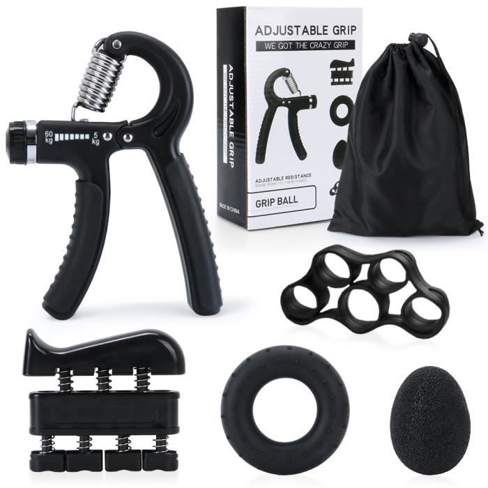 Kit D'entraînement pour Renforcement des Poignées et des Avant-Bras-5 PCS Musculation de Main pour Rééducation Sport Homme Femme