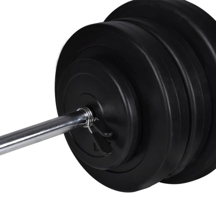 Kit de barre d'haltère et 2 haltères 605kg
