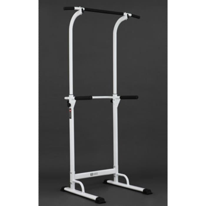 Barre de traction ajustable Station musculation Dips station Chaise romaine- Pull up bar - blanc