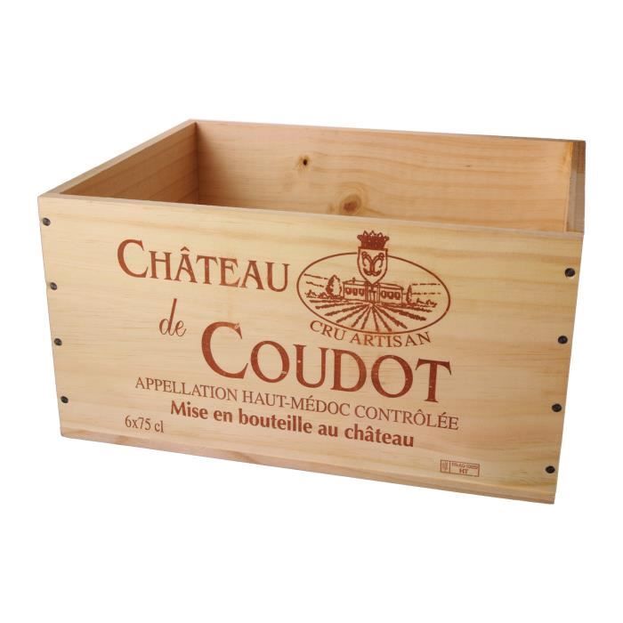 La Caisse Bois 6x75cl estampillé Château Coudot - coffret