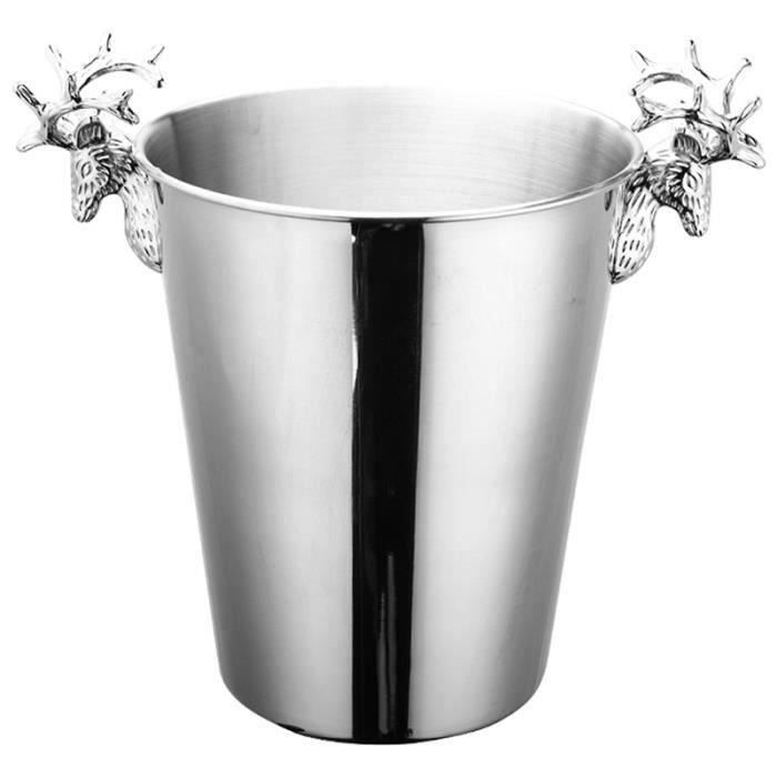 3L Seau une Glace en Acier Inoxydable Vin Seau une Glace Refroidisseur de Bouteille Refroidisseur Champagne BièRe Machine D'Eau
