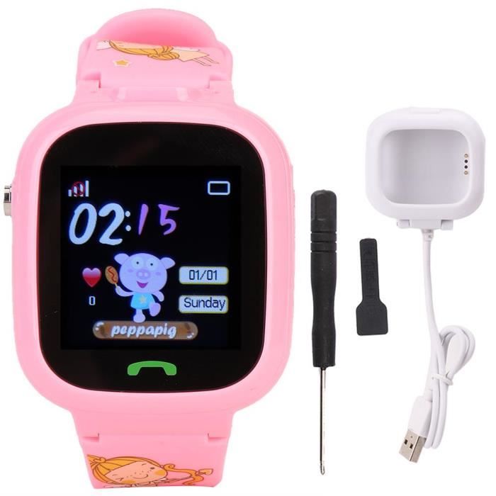 MEIHE Enfant Montre GPS étanche montre de positionnement caméra SOS réveil enfants Smartwatch (rose)
