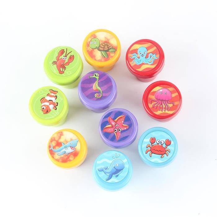 10pcs - Set Timbre Jouet Enfants Sceau Animal Peinture Stamper Enfants