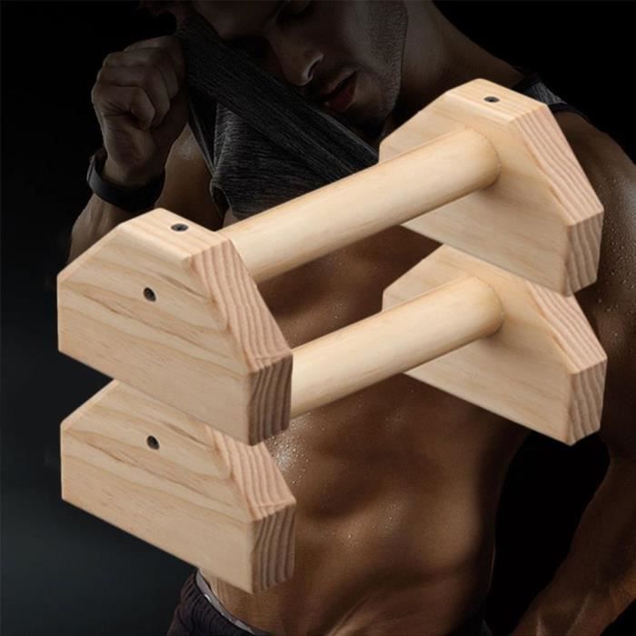 barre pour traction -2 pièces support de poussée cadre vertical russe en bois barres parallèles simples à l'enver...- ZOAMFWZDA07205