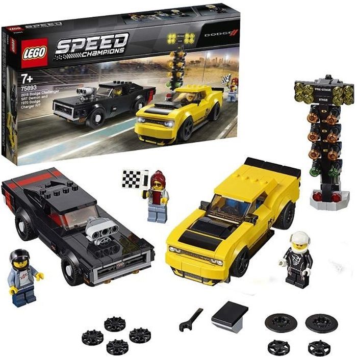 LEGO Speed Champions - Dodge Challenger SRT Demon 2018 et Dodge Charger R-T 1970 - 75893 - Jeu de construction