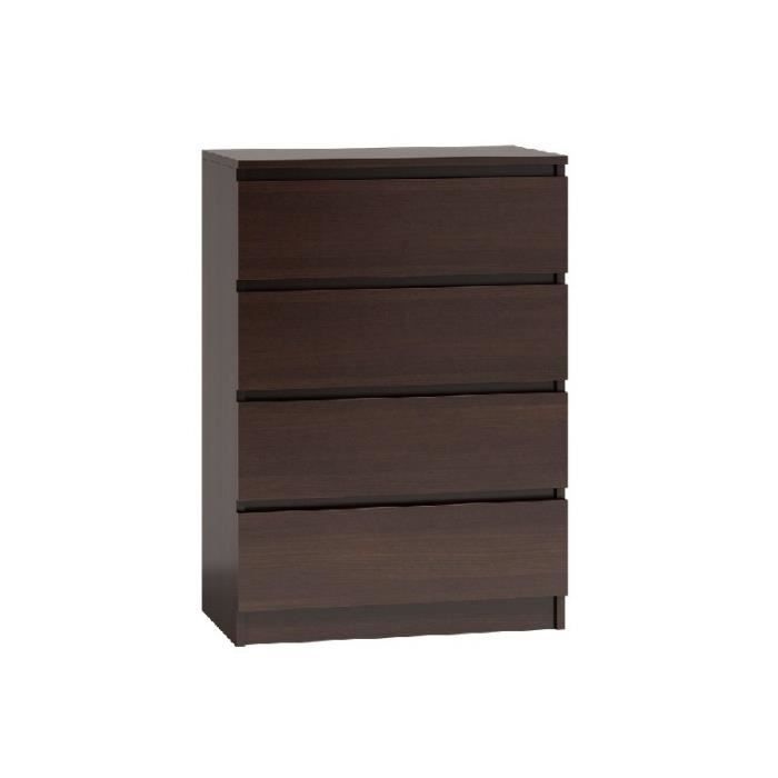 Commode de 4 tiroirs wenge de rangement