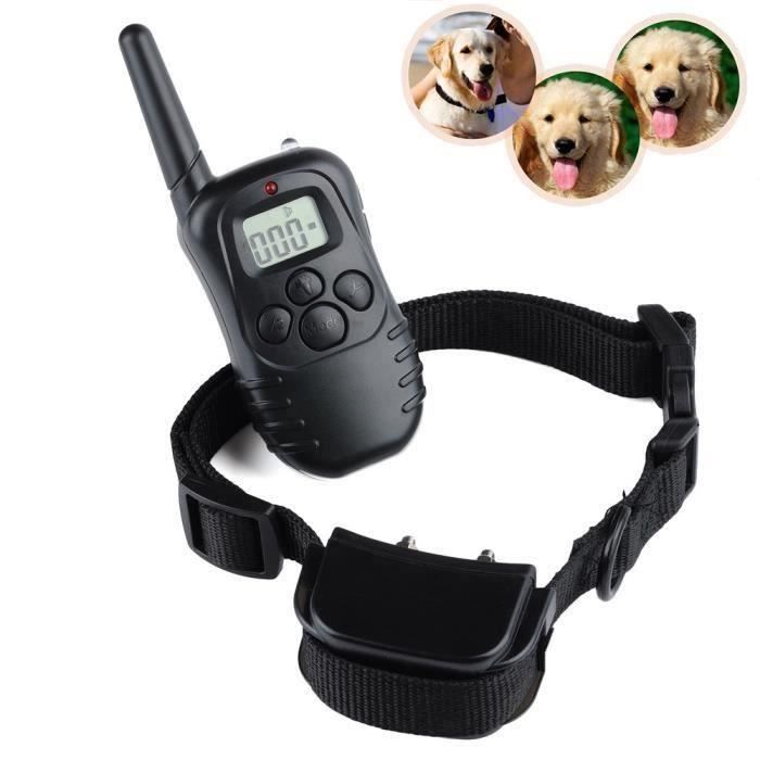 DOTOPON®2016Pet chien 1000 M étanche LCD Rechargeable à distance collier de dressage de choc électrique de contr?le Mascotas Vibrado